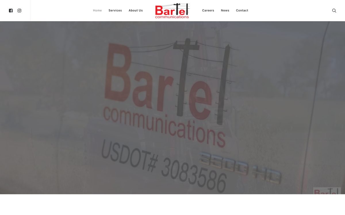 Homepage of a fiber-optic installation contractor website